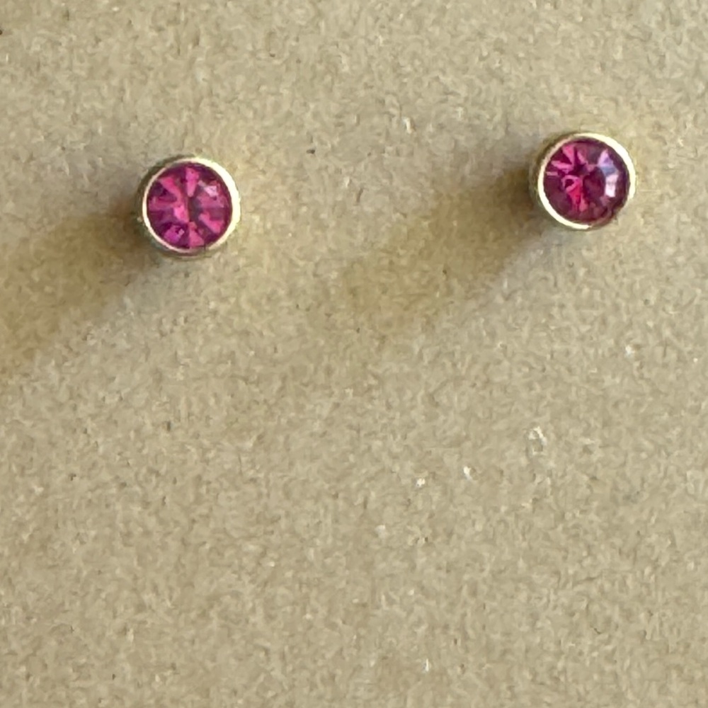 Pink crystal stud earrings